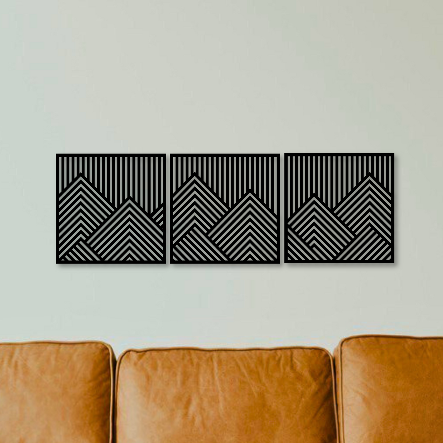 Wandbild aus Holz: Geometrische Berge | Deko, Wandkunst, Geschenk für Bergsteiger & Wanderer