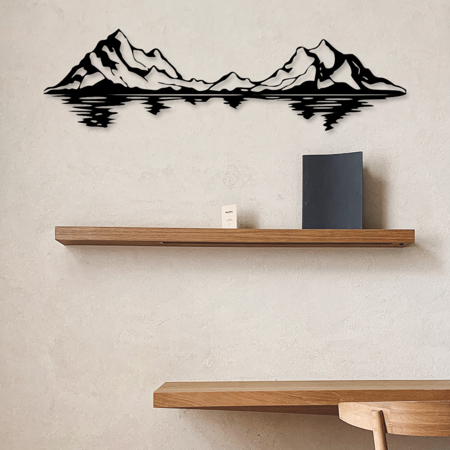 Wandbild aus Holz: Berglandschaft mit See | Deko, Wandkunst, Geschenk für Bergsteiger, Klettern