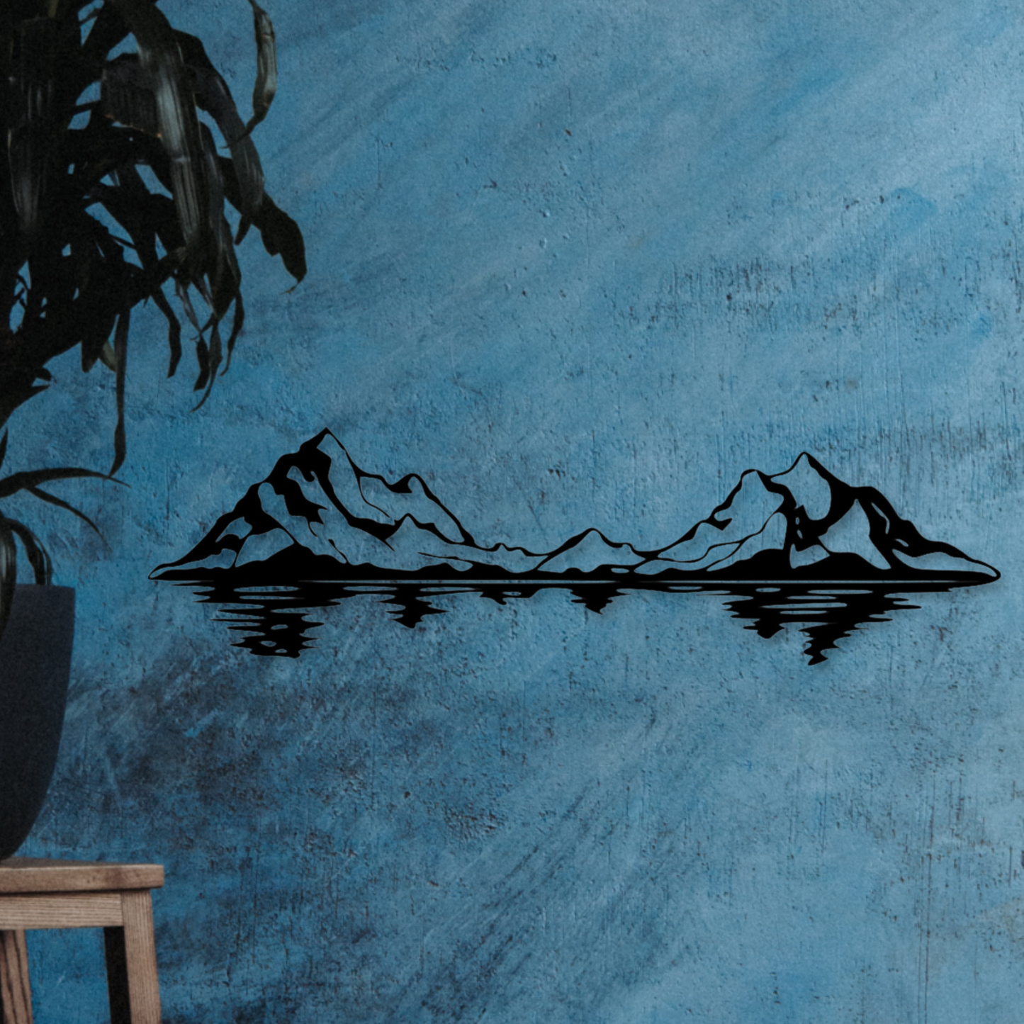 Wandbild aus Holz: Berglandschaft mit See | Deko, Wandkunst, Geschenk für Bergsteiger, Klettern