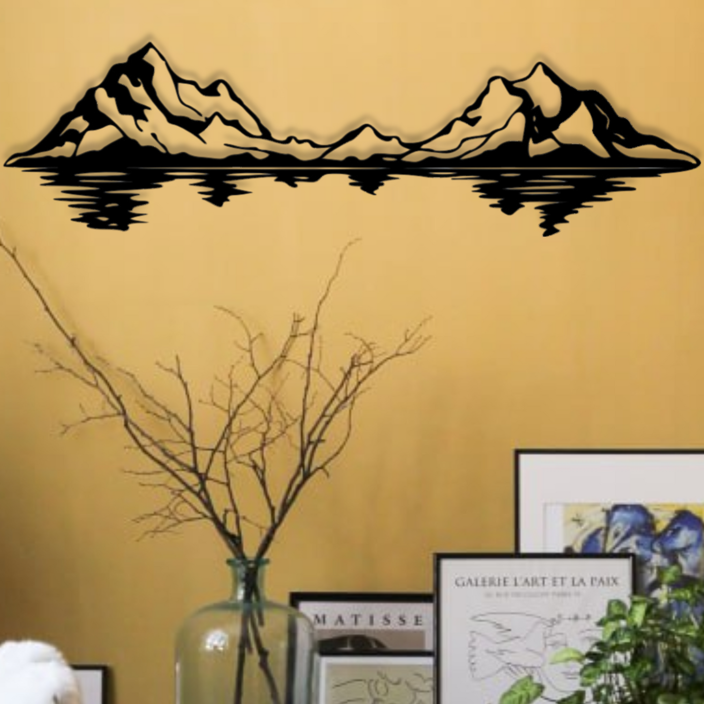 Wandbild aus Holz: Berglandschaft mit See | Deko, Wandkunst, Geschenk für Bergsteiger, Klettern