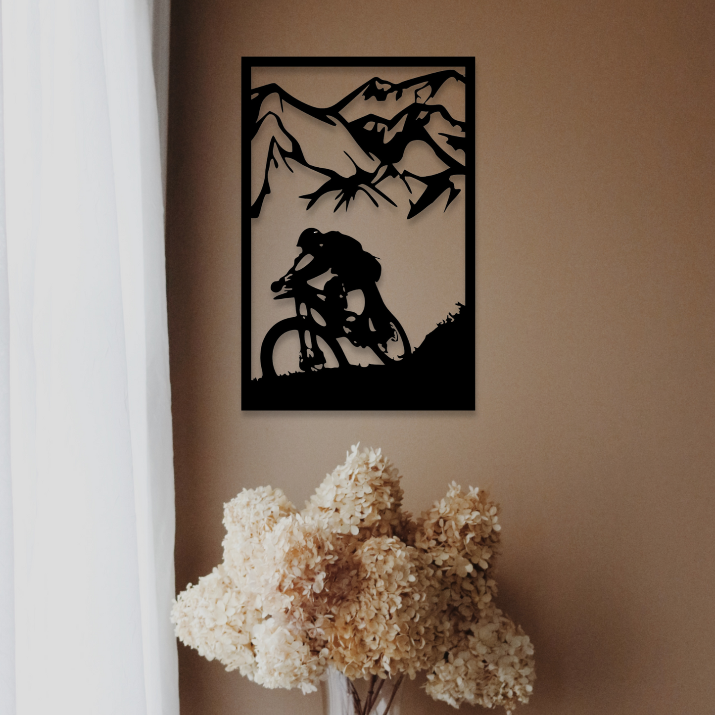 Wandbild aus Holz: Mountainbike Downhill | Deko, Wandkunst, Geschenk für Radler & Fahrradsport