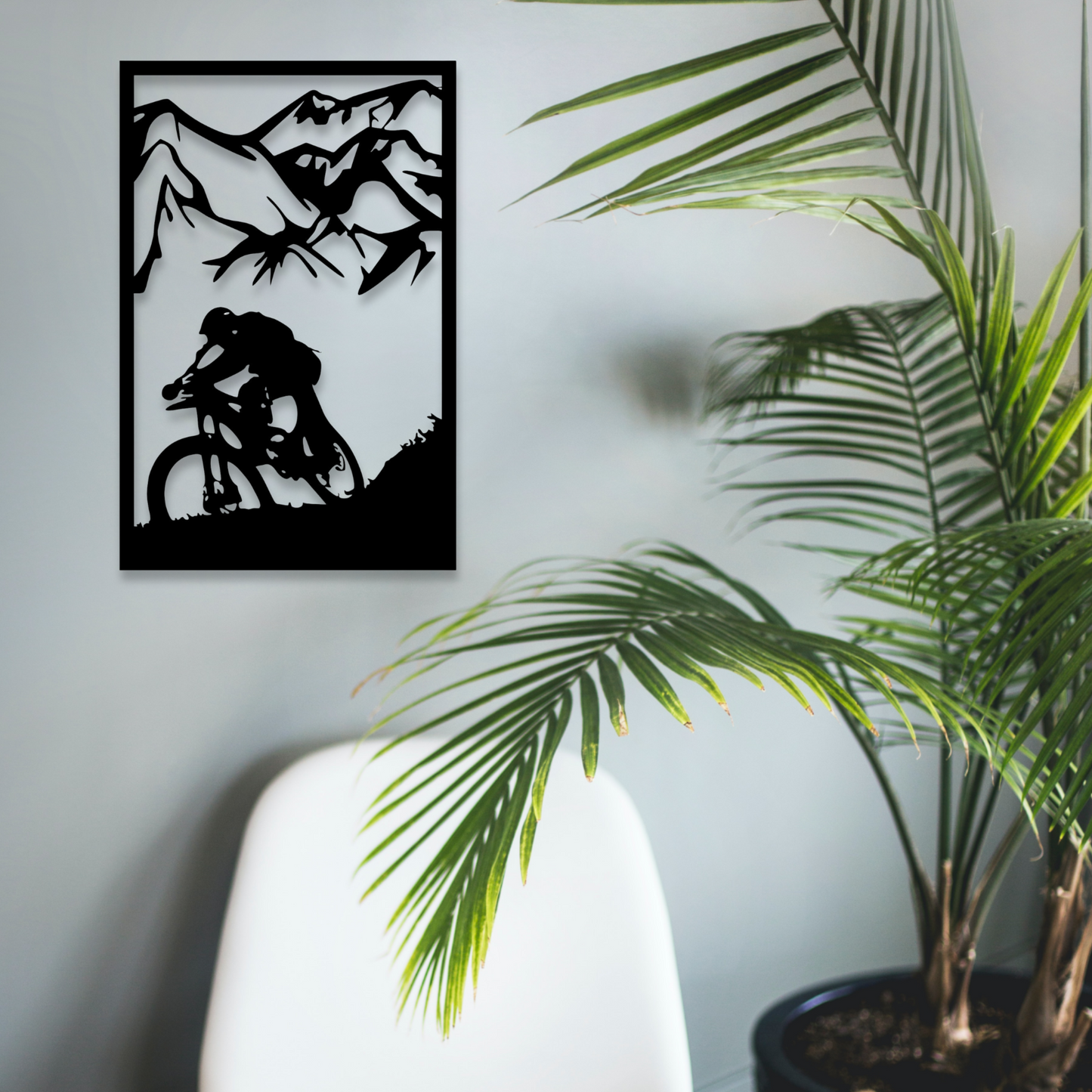 Wandbild aus Holz: Mountainbike Downhill | Deko, Wandkunst, Geschenk für Radler & Fahrradsport