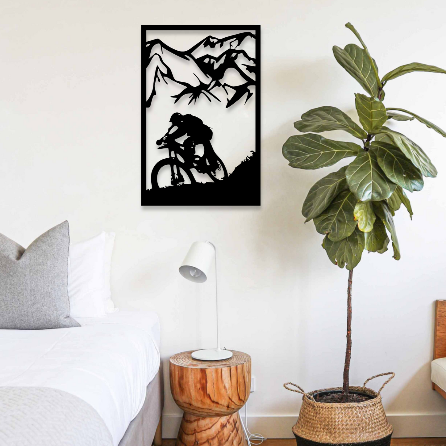 Wandbild aus Holz: Mountainbike Downhill | Deko, Wandkunst, Geschenk für Radler & Fahrradsport