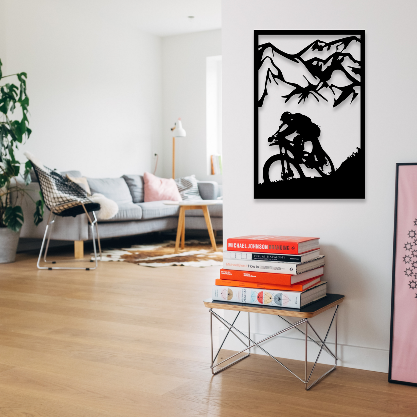 Wandbild aus Holz: Mountainbike Downhill | Deko, Wandkunst, Geschenk für Radler & Fahrradsport