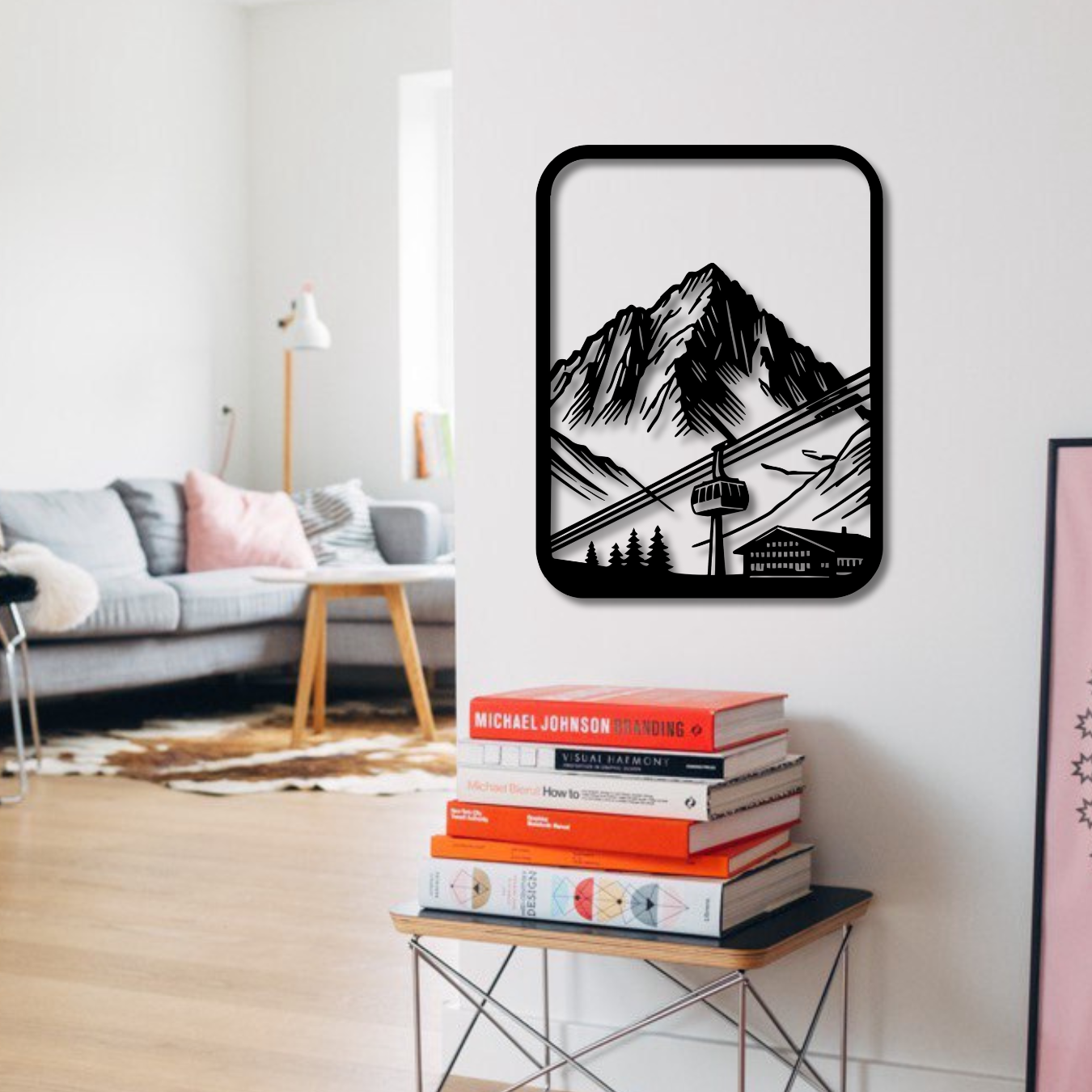 Wandbild aus Holz: Berglandschaft | Deko & Wandkunst, Geschenk für Bergsteiger, Wandern, Klettern
