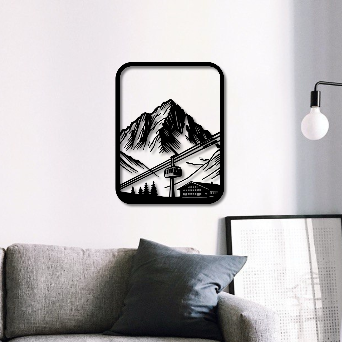 Wandbild aus Holz: Berglandschaft | Deko & Wandkunst, Geschenk für Bergsteiger, Wandern, Klettern