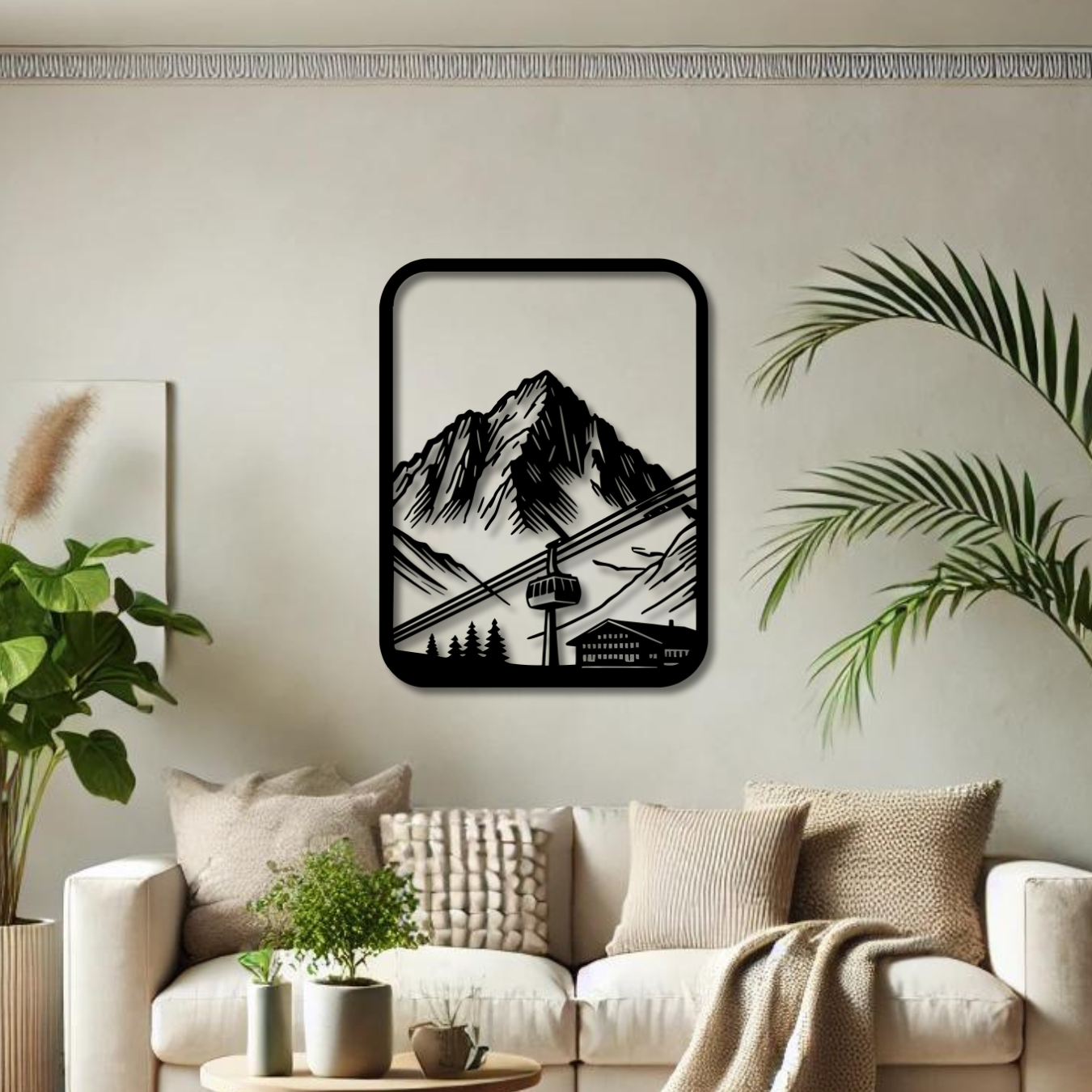 Wandbild aus Holz: Berglandschaft | Deko & Wandkunst, Geschenk für Bergsteiger, Wandern, Klettern