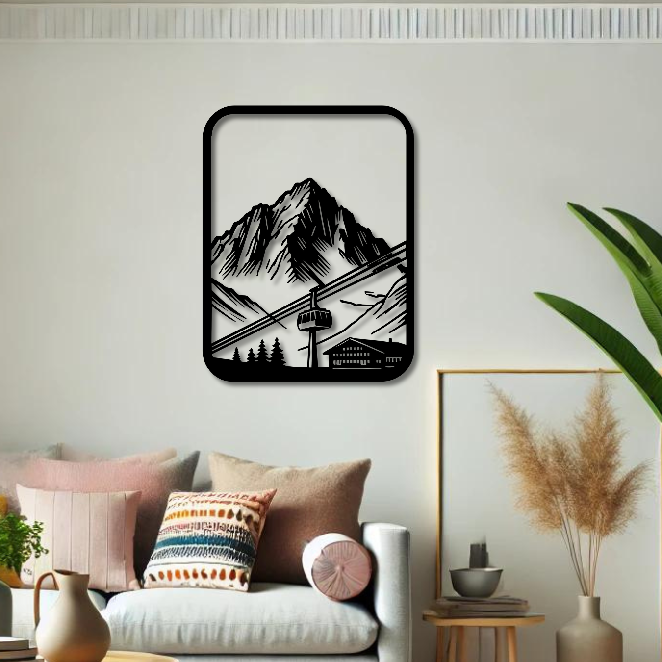 Wandbild aus Holz: Berglandschaft | Deko & Wandkunst, Geschenk für Bergsteiger, Wandern, Klettern