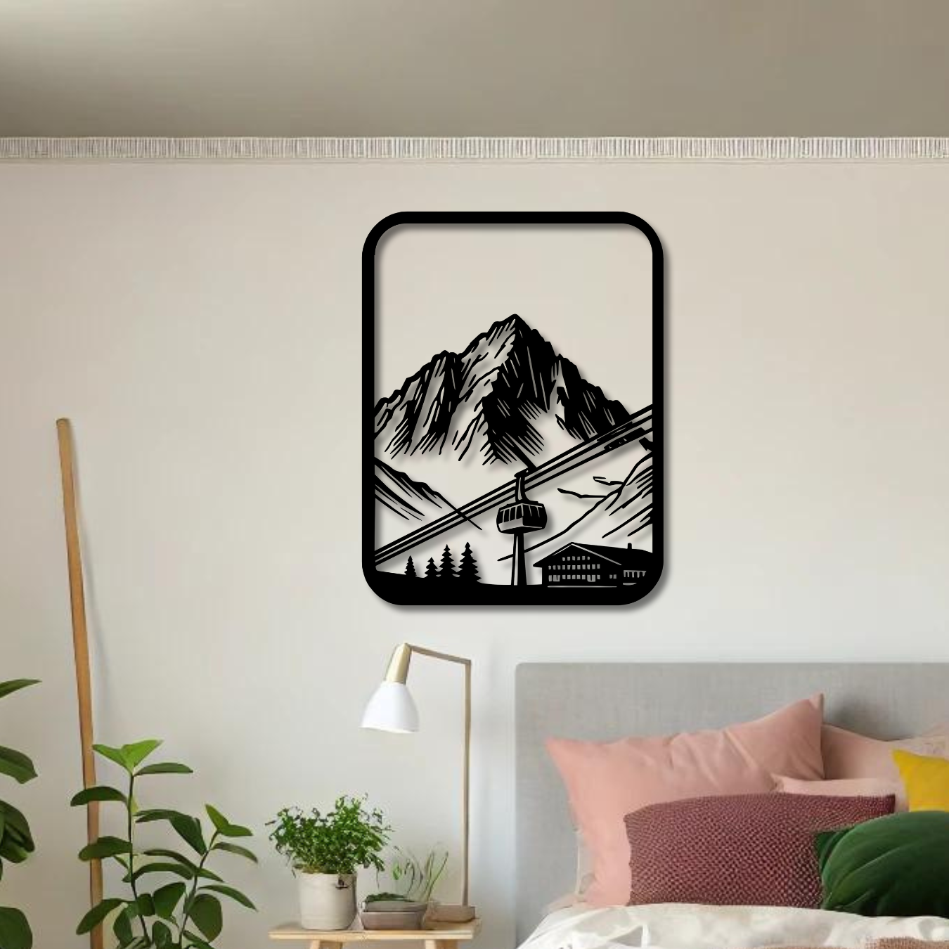 Wandbild aus Holz: Berglandschaft | Deko & Wandkunst, Geschenk für Bergsteiger, Wandern, Klettern