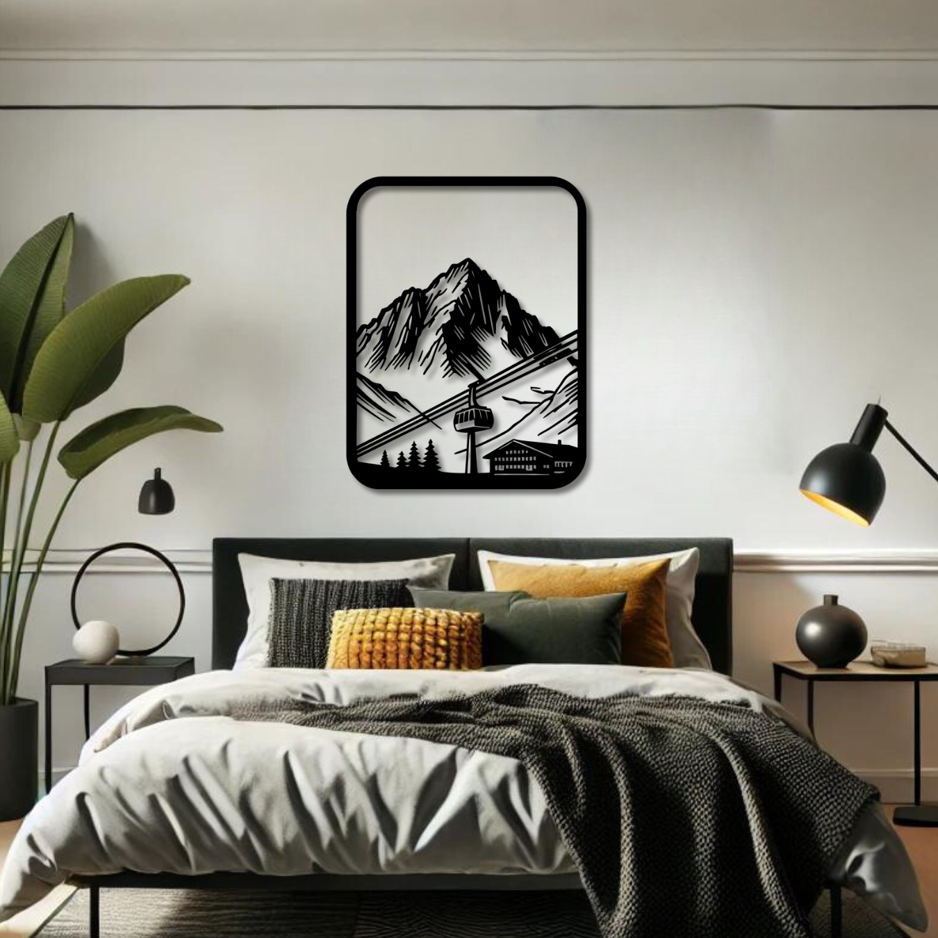 Wandbild aus Holz: Berglandschaft | Deko & Wandkunst, Geschenk für Bergsteiger, Wandern, Klettern