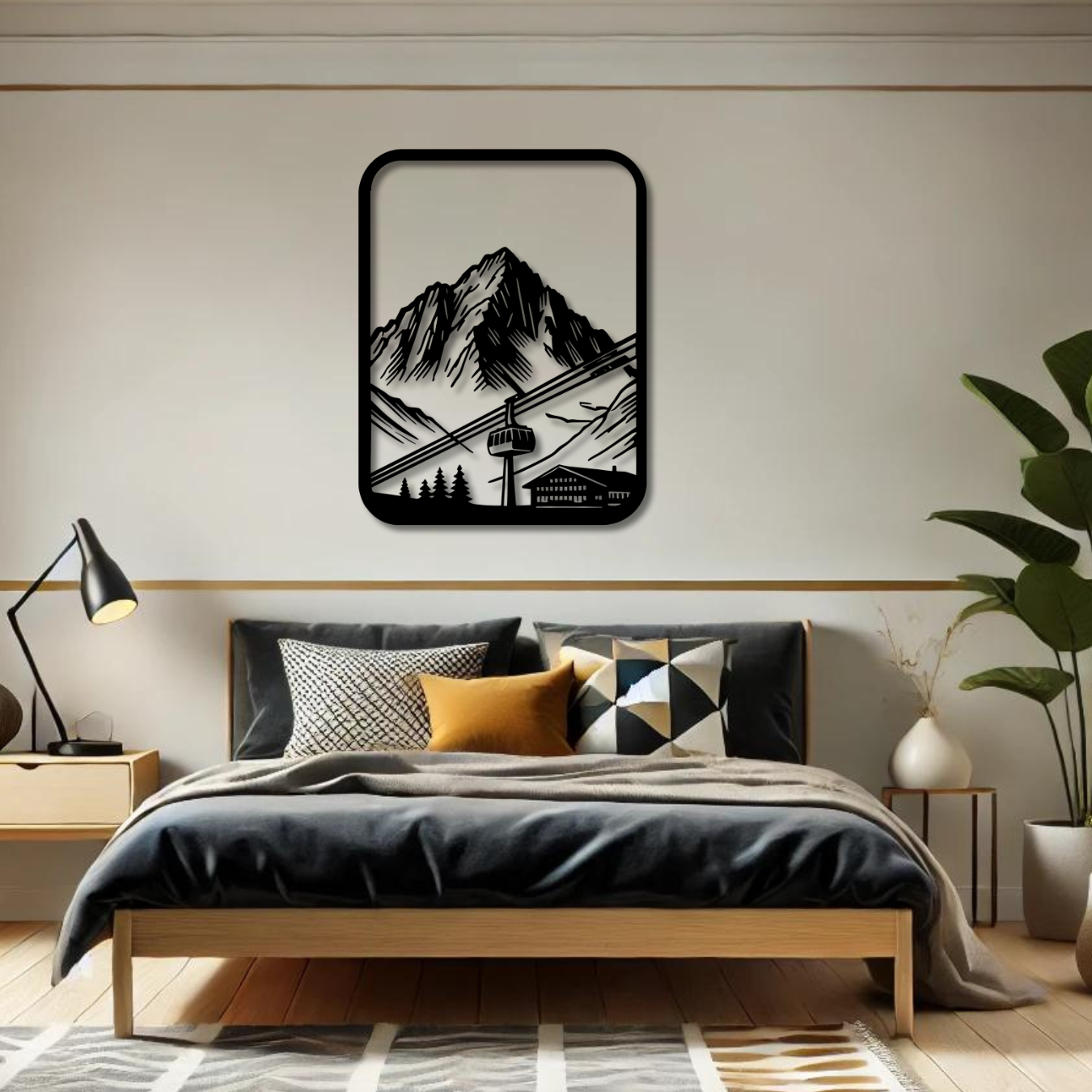 Wandbild aus Holz: Berglandschaft | Deko & Wandkunst, Geschenk für Bergsteiger, Wandern, Klettern