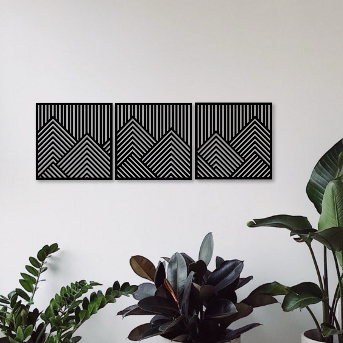 Wandbild aus Holz: Geometrische Berge | Deko, Wandkunst, Geschenk für Bergsteiger & Wanderer