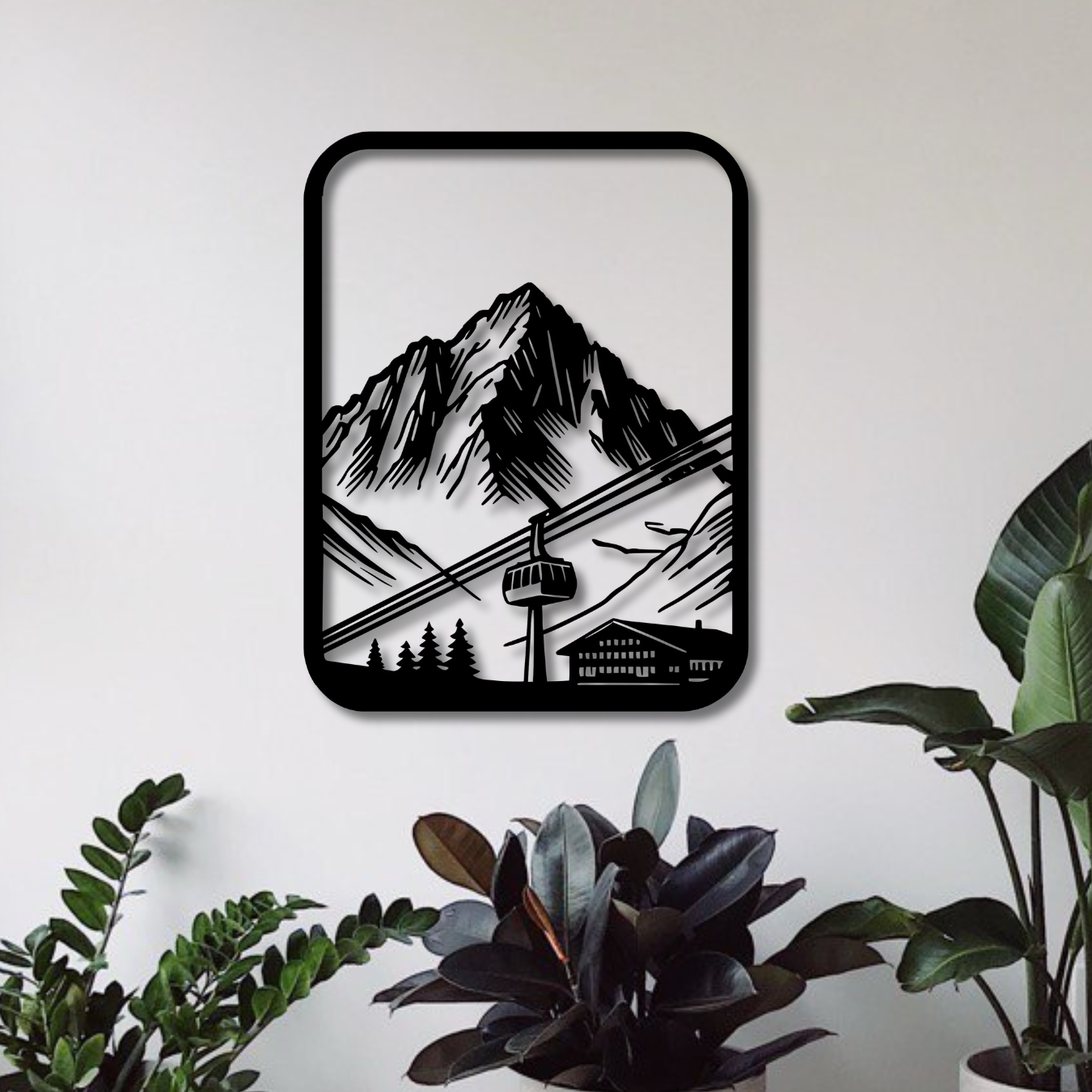 Wandbild aus Holz: Berglandschaft | Deko & Wandkunst, Geschenk für Bergsteiger, Wandern, Klettern