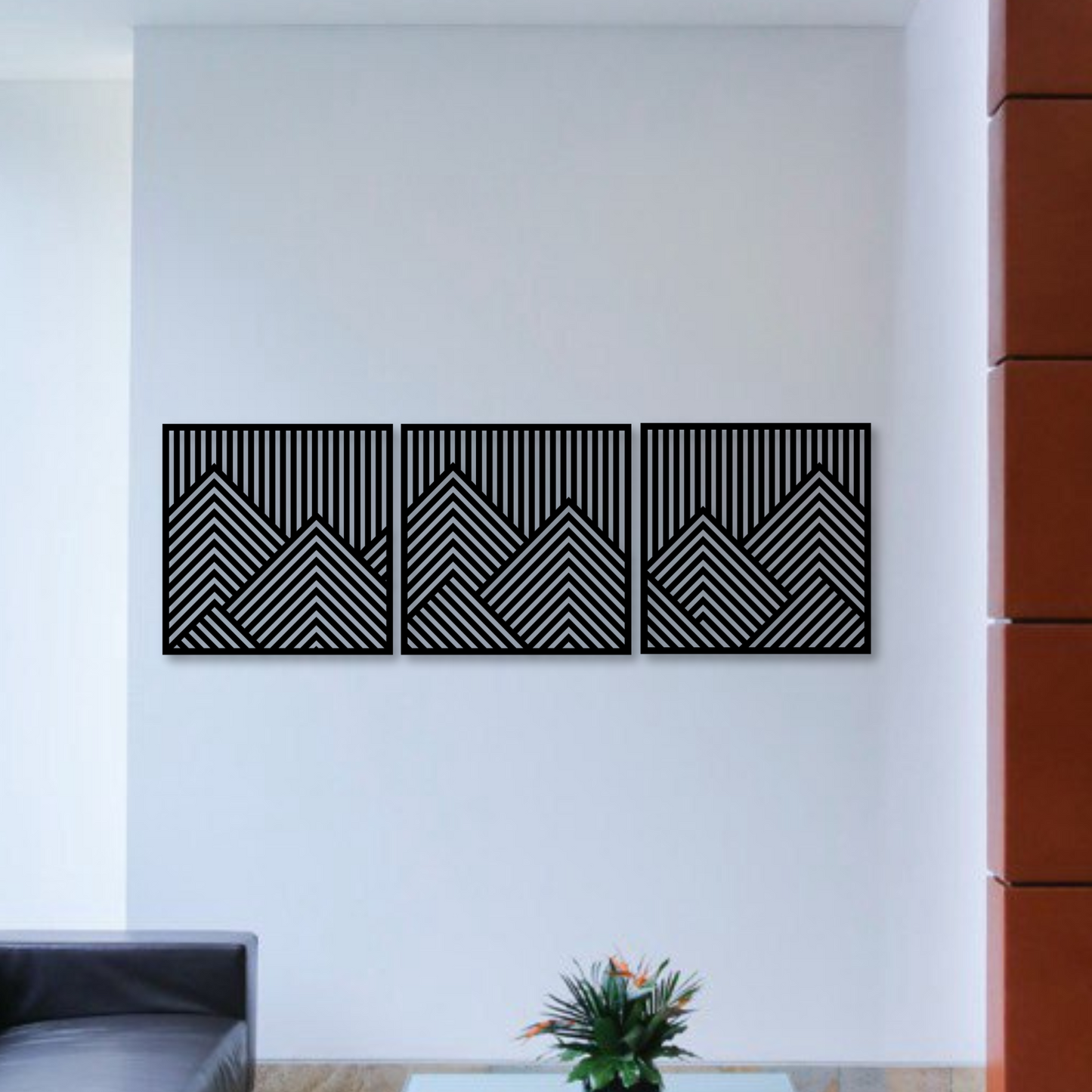 Wandbild aus Holz: Geometrische Berge | Deko, Wandkunst, Geschenk für Bergsteiger & Wanderer