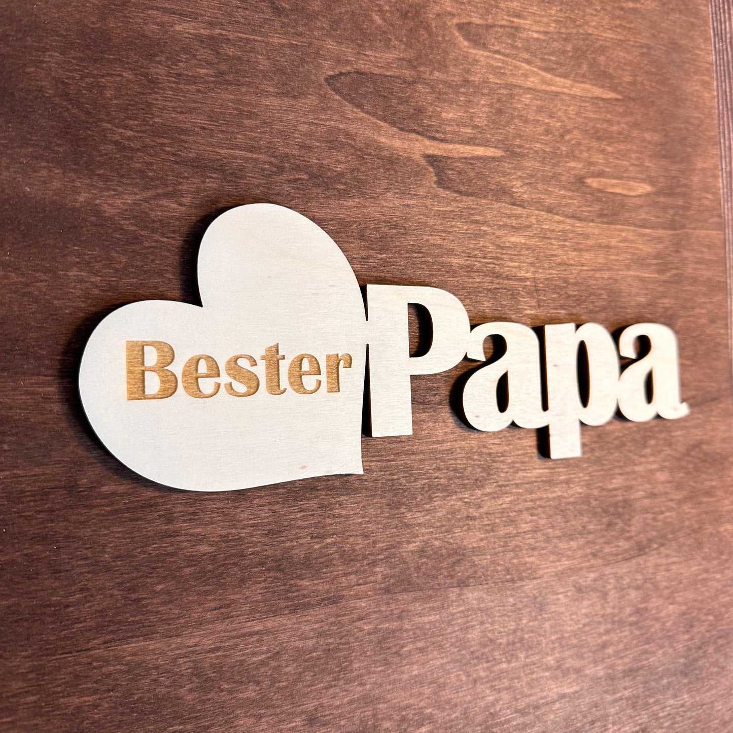 Bester Papa Schriftzug aus Holz, Geschenk für Papa, Holzschmuck Geburtstagsgeschenk Laser
