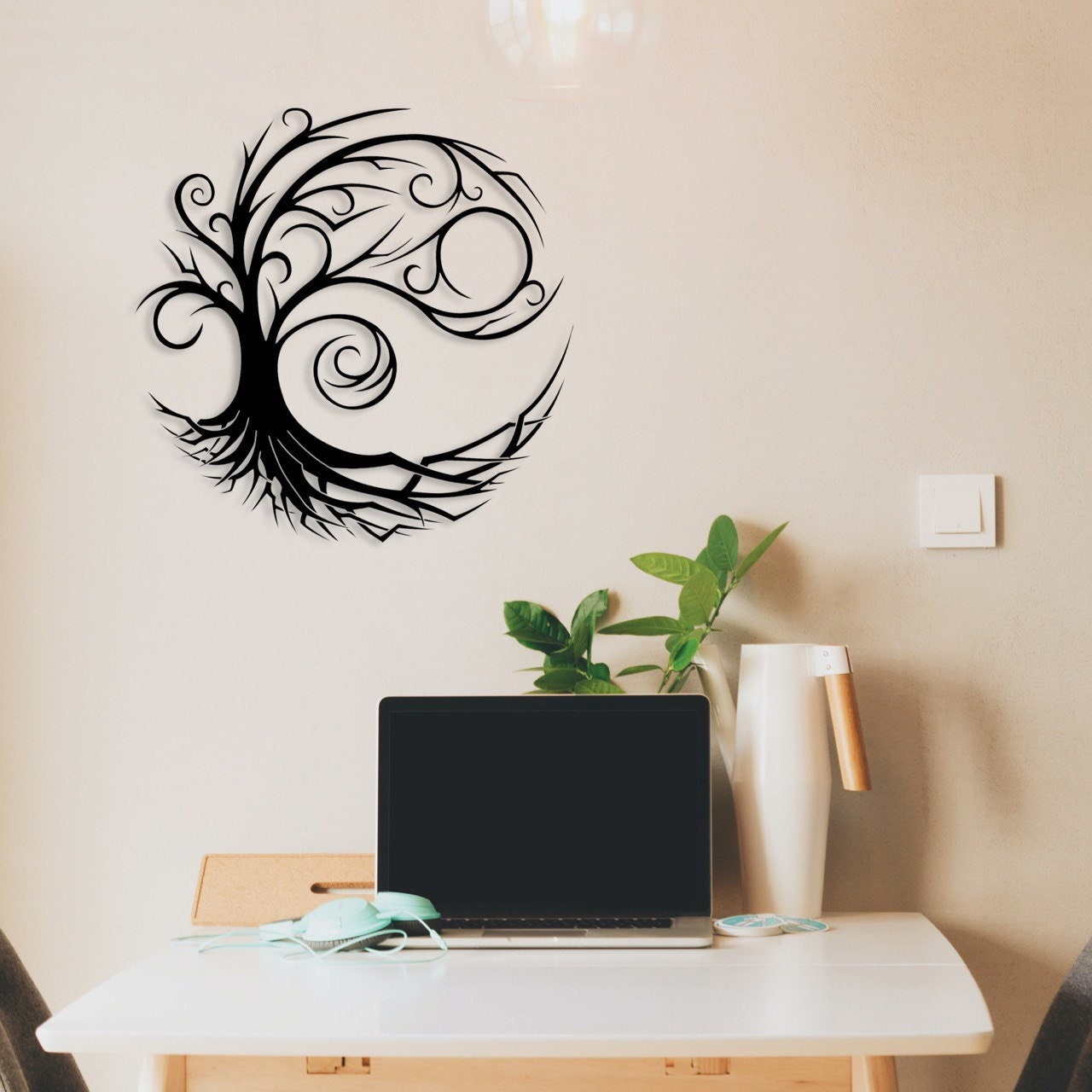 Lebensbaum Wanddeko Holz Wandkunst Holzdeko Baum des Lebens Holz Baum Dekoration Gemälde auf einem Holz Wand Dekor zum Aufkleben