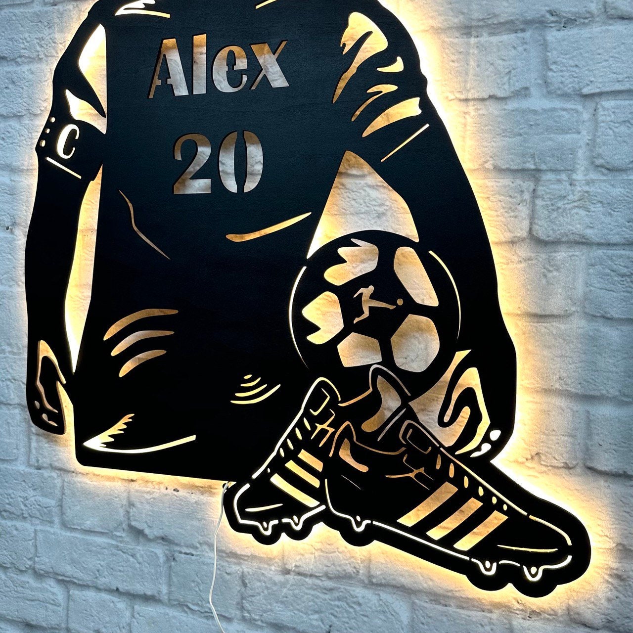 personalisiertes Geschenk für Fußball Spieler Fußballfreund Liebhaber Schild Kindergeburtstag Fußballturnier Trainer Fußballschild Fußballer