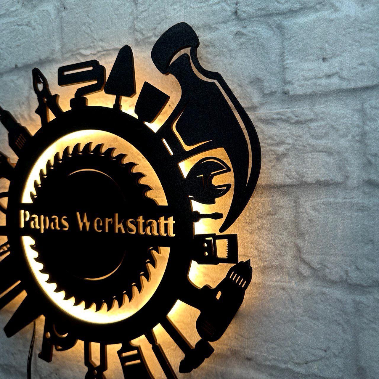 personalisiertes Geschenk für Papa Handwerker Haustechniker Schild Wanddeko Männer Geburtstag Vater Jubiläum Handwerksmeister Hausservice