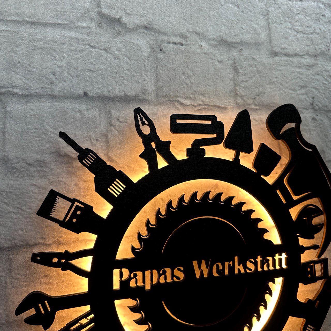 personalisiertes Geschenk für Papa Handwerker Haustechniker Schild Wanddeko Männer Geburtstag Vater Jubiläum Handwerksmeister Hausservice
