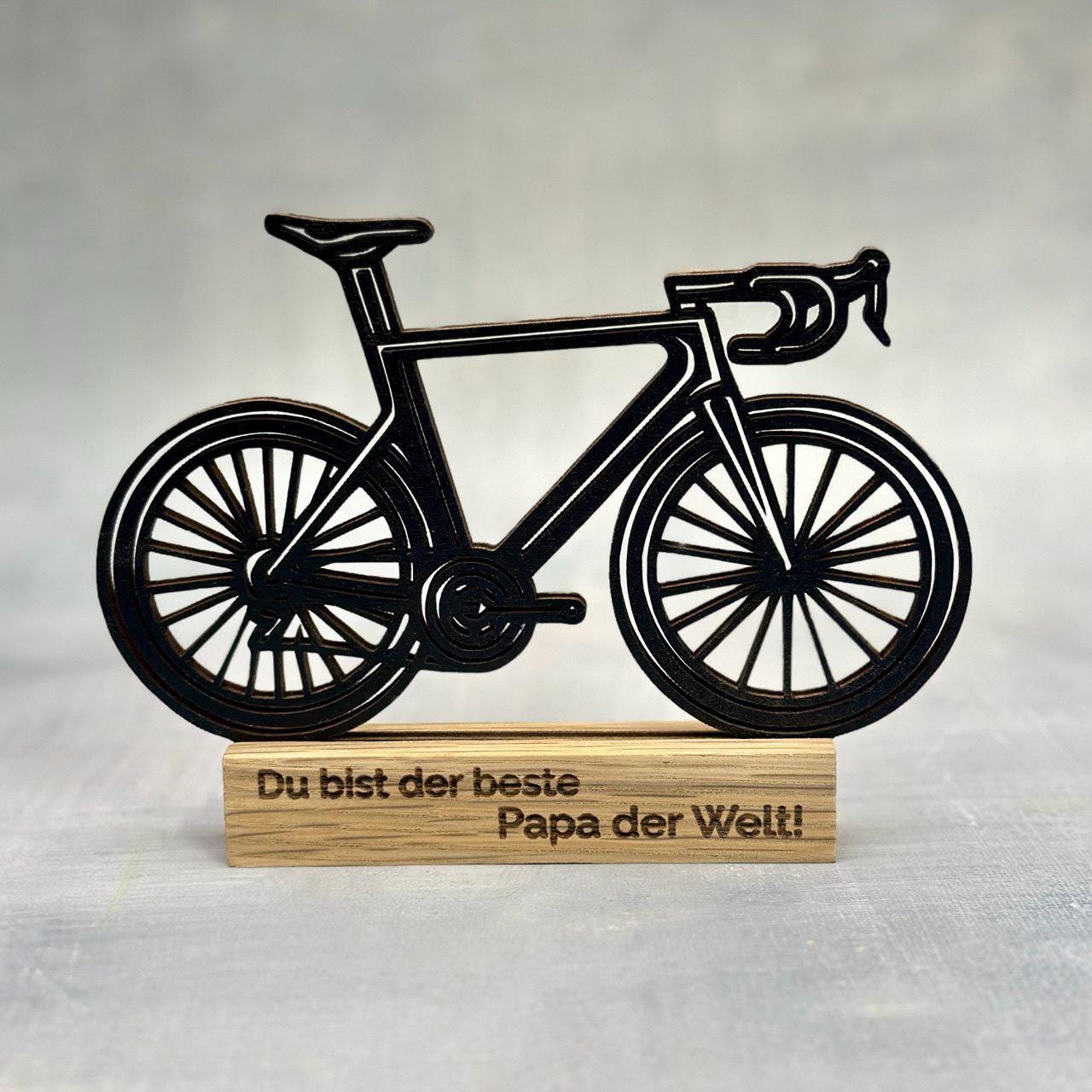 Personalisierbare Fahrradfigur Rennrad Mountainbike Fahrrad mit Eichenholz Perfektes Geschenk für Radfahrer Fahrradliebhaber Geburtstag