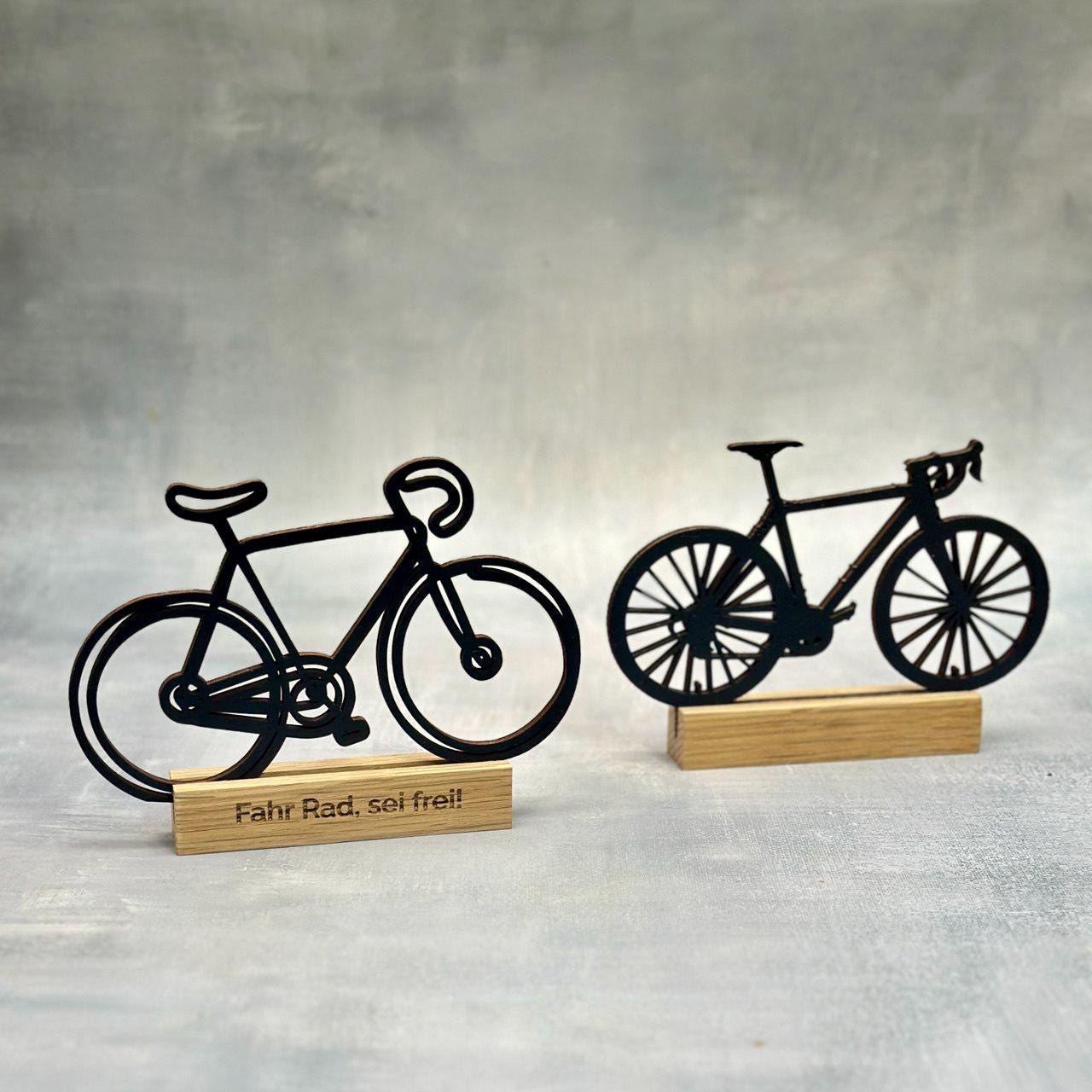 Personalisierbare Fahrradfigur Rennrad Mountainbike Fahrrad mit Eichenholz Perfektes Geschenk für Radfahrer Fahrradliebhaber Geburtstag