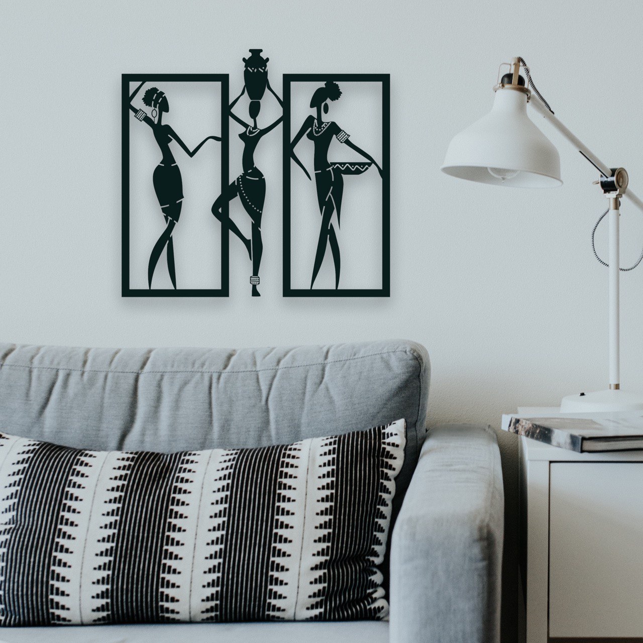 Wandbild aus Holz: Afrikanische Frauen | Ethnische Deko, Afroamerikanische Wandkunst, Geschenk