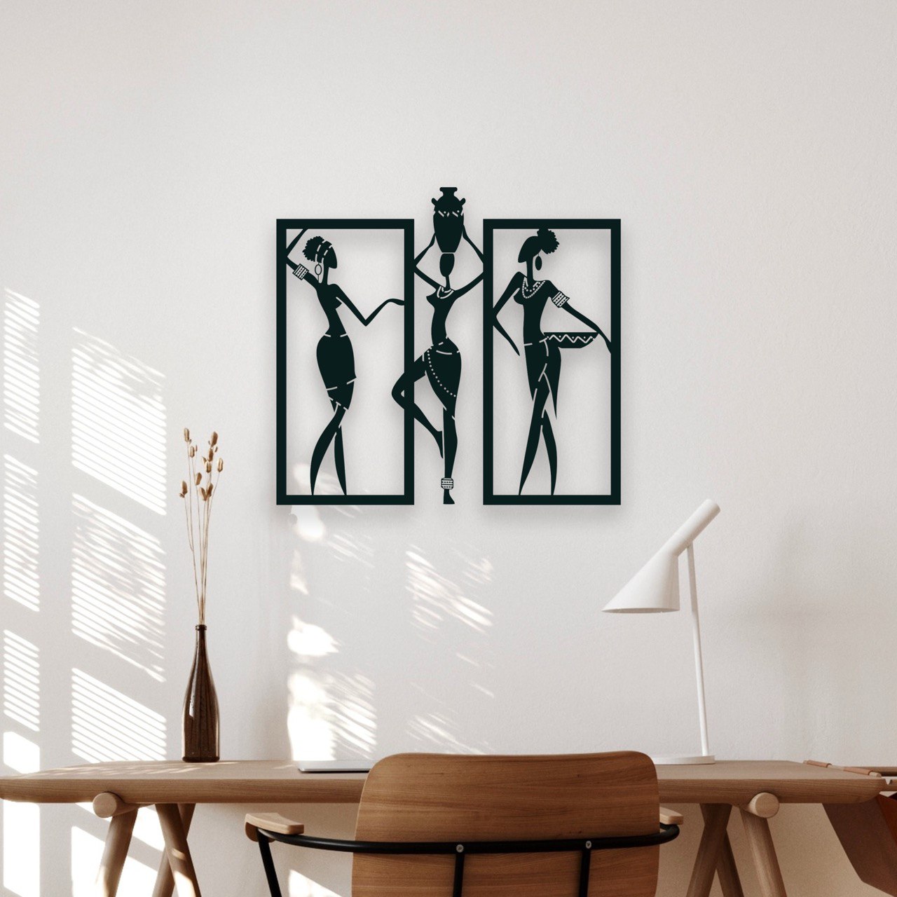 Wandbild aus Holz: Afrikanische Frauen | Ethnische Deko, Afroamerikanische Wandkunst, Geschenk