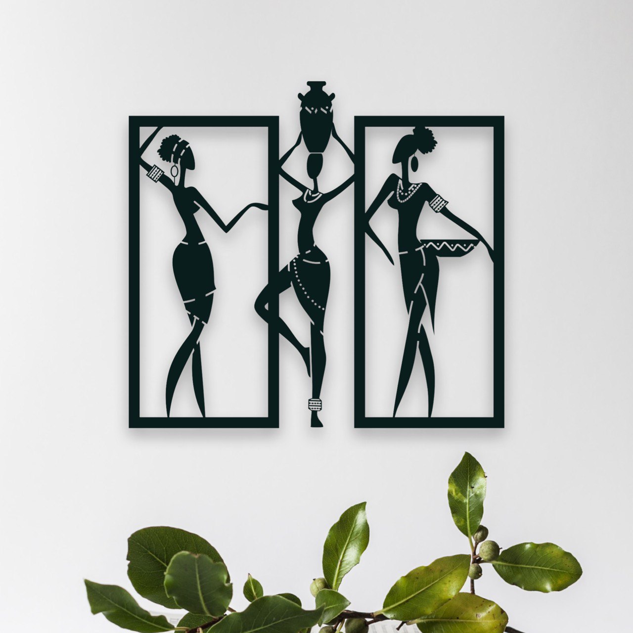 Wandbild aus Holz: Afrikanische Frauen | Ethnische Deko, Afroamerikanische Wandkunst, Geschenk