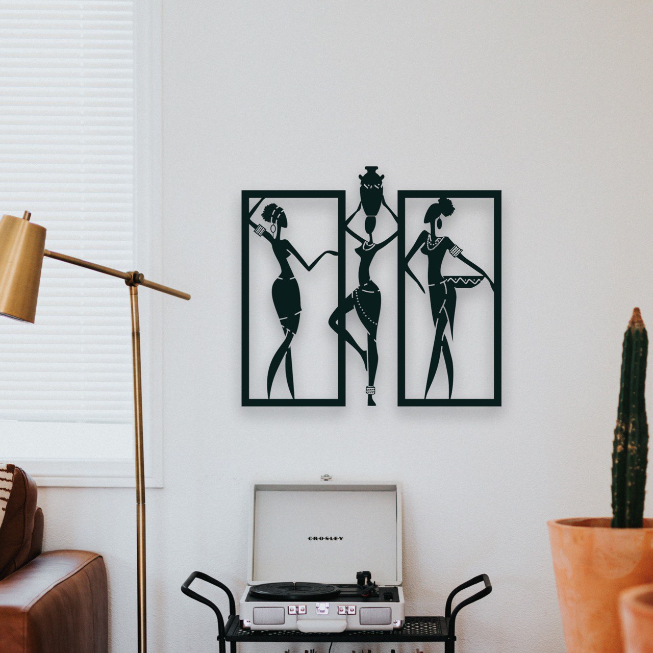 Wandbild aus Holz: Afrikanische Frauen | Ethnische Deko, Afroamerikanische Wandkunst, Geschenk