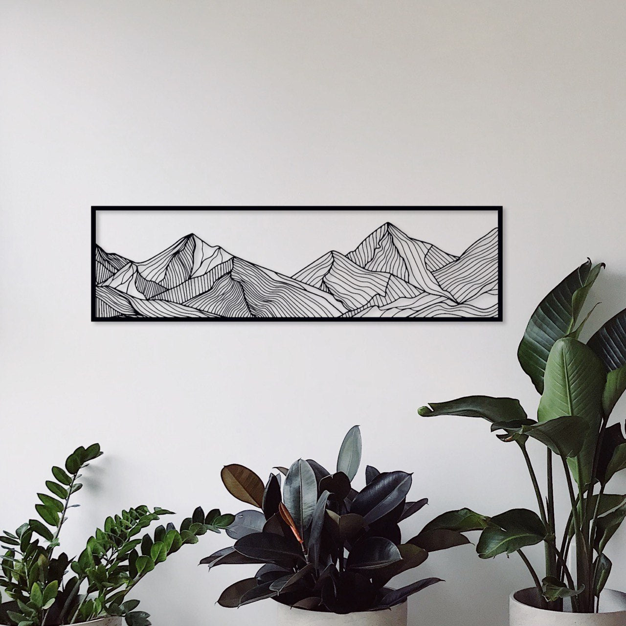 Wandbild aus Holz: Berglandschaft | Holzschild Deko, Geschenk für Bergsteiger, Wandern & Klettern