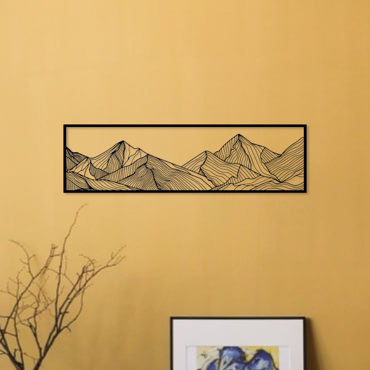 Wandbild aus Holz: Berglandschaft | Holzschild Deko, Geschenk für Bergsteiger, Wandern & Klettern