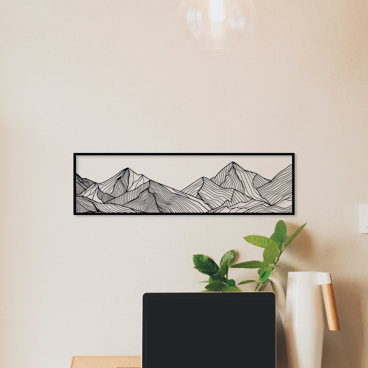 Wandbild aus Holz: Berglandschaft | Holzschild Deko, Geschenk für Bergsteiger, Wandern & Klettern