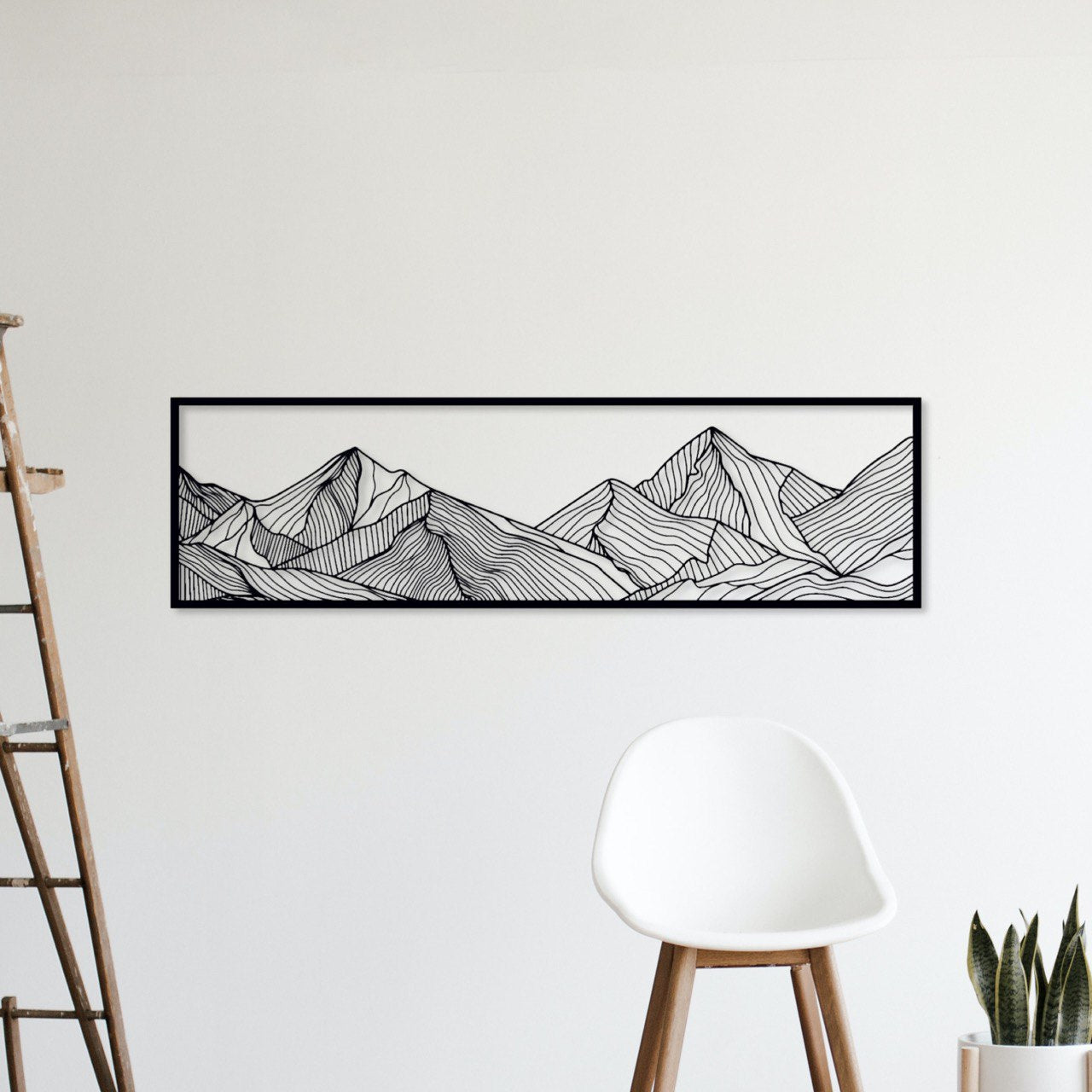 Wandbild aus Holz: Berglandschaft | Holzschild Deko, Geschenk für Bergsteiger, Wandern & Klettern
