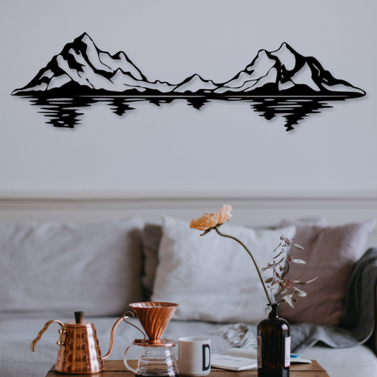 Wandbild aus Holz: Berglandschaft mit See | Deko, Wandkunst, Geschenk für Bergsteiger, Klettern