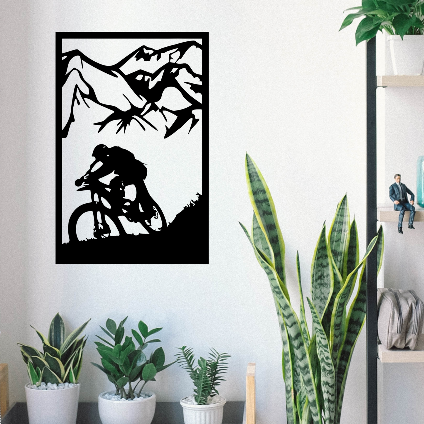 Wandbild aus Holz: Mountainbike Downhill | Deko, Wandkunst, Geschenk für Radler & Fahrradsport