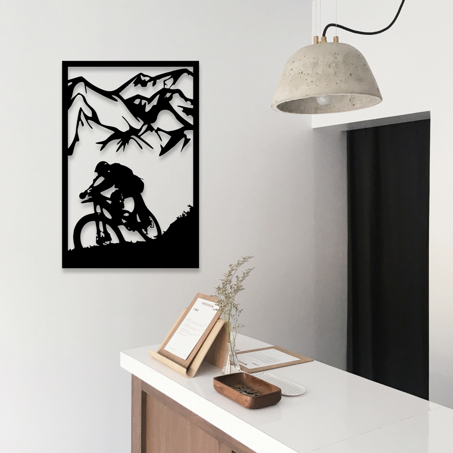 Wandbild aus Holz: Mountainbike Downhill | Deko, Wandkunst, Geschenk für Radler & Fahrradsport