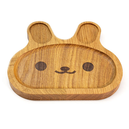 Servierteller Bärchen aus Eichenholz für Kinder / Geburtstagsgeschenk