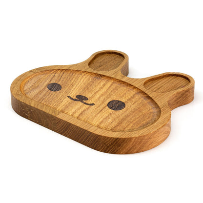 Servierteller Bärchen aus Eichenholz für Kinder / Geburtstagsgeschenk