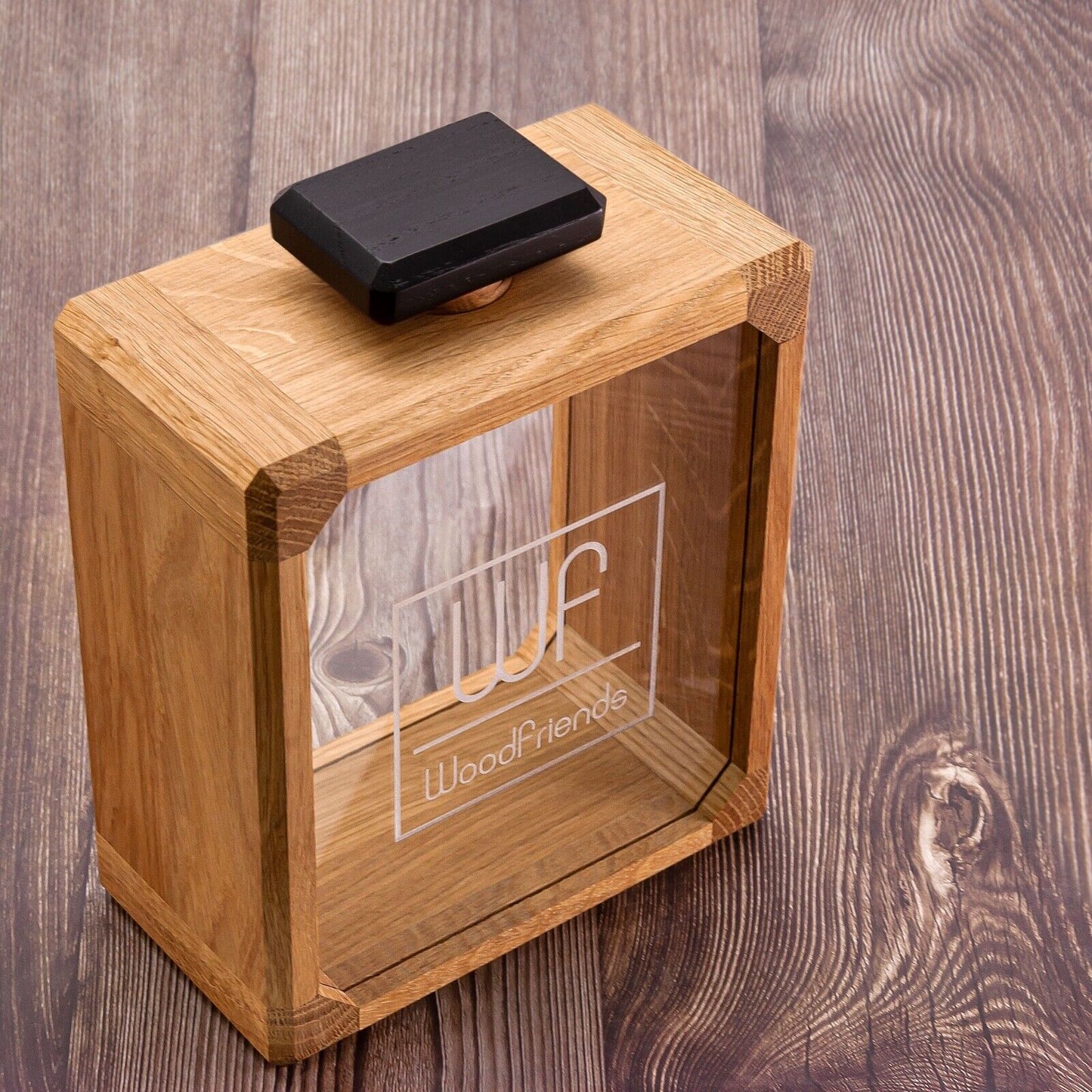 WoodFriends Weinkorkenbox aus Eichenholz Geschenk Weinliebhaber Sammler Flasche