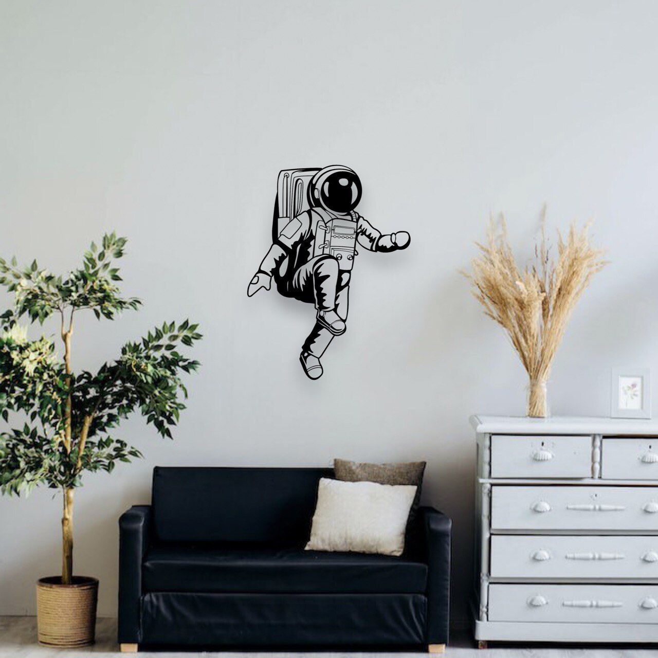 Wandbild aus Holz: Astronaut | Holzschild zum Aufkleben, Kinderzimmer Deko, Raumfahrer