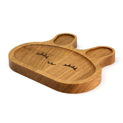 Servierteller Bärchen aus Eichenholz für Kinder / Geburtstagsgeschenk