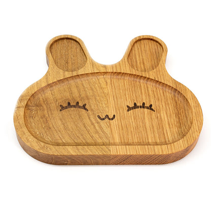 Servierteller Bärchen aus Eichenholz für Kinder / Geburtstagsgeschenk