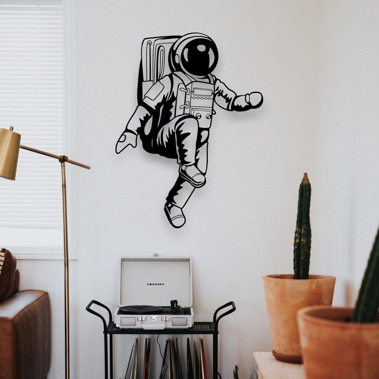 Wandbild aus Holz: Astronaut | Holzschild zum Aufkleben, Kinderzimmer Deko, Raumfahrer