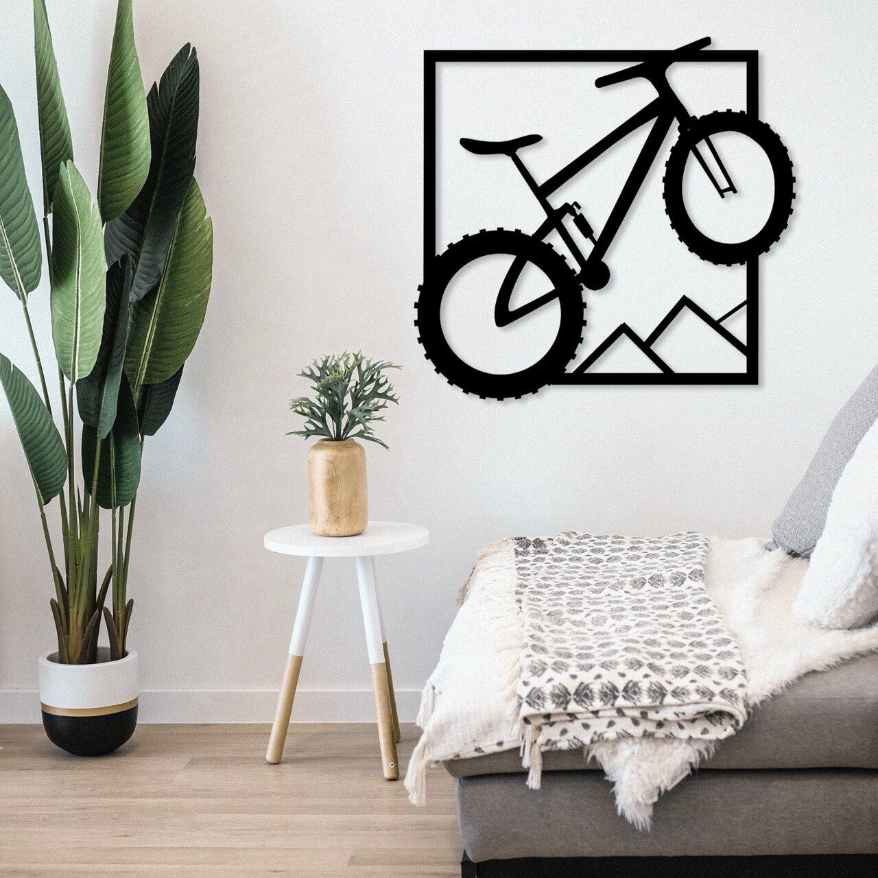 Wandbild aus Holz: Mountainbike | Holzschild für Fahrradliebhaber, Deko & Wandkunst zum Aufkleben