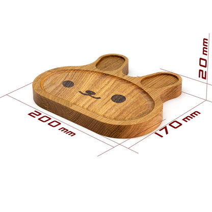 Servierteller Bärchen aus Eichenholz für Kinder / Geburtstagsgeschenk