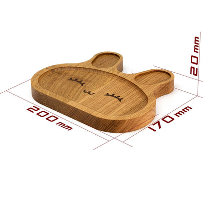 Servierteller Bärchen aus Eichenholz für Kinder / Geburtstagsgeschenk