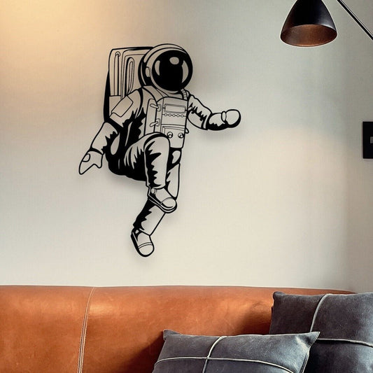 Wandbild aus Holz: Astronaut | Holzschild zum Aufkleben, Kinderzimmer Deko, Raumfahrer