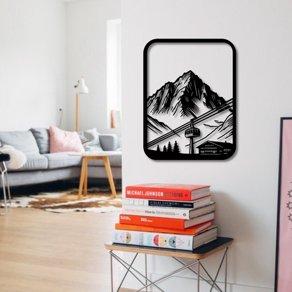 Wandbild aus Holz: Berglandschaft | Deko & Wandkunst, Geschenk für Bergsteiger, Wandern, Klettern