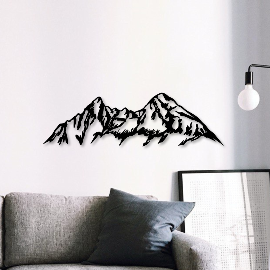 Wandbild aus Holz Watzmann Berge Alpen Holzschild zum Aufkleben Berglandschaft Deko Wandkunst