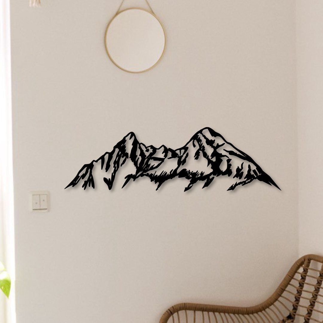 Wandbild aus Holz Watzmann Berge Alpen Holzschild zum Aufkleben Berglandschaft Deko Wandkunst